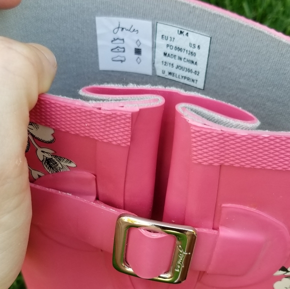 Joules Pink floral Wellies New w/Tags! Gorgeous - Picture 7 of 8